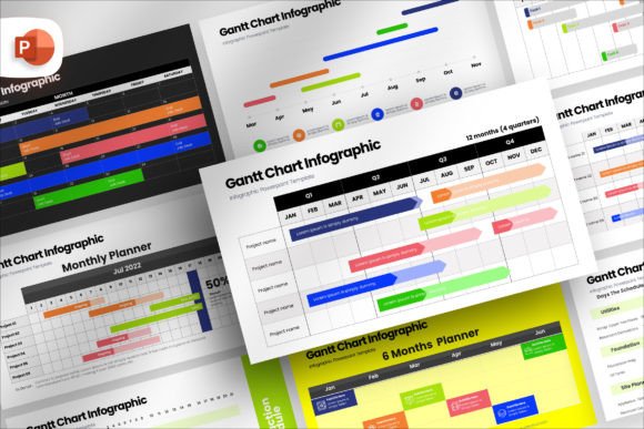 Download Gantt Chart Infographic Presentation - Presentation Collection