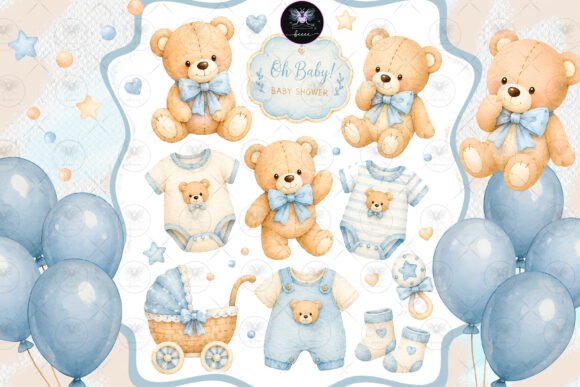 Download Blue Teddy Bear Baby Clipart - Baby clipart Collection